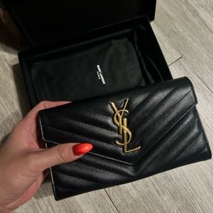 YSL Monogramme leather flap wallet